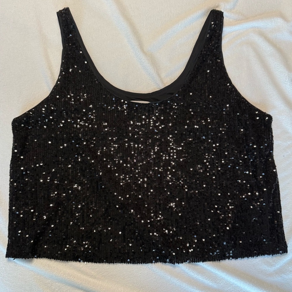 ‘The Drop’ Black Sequin Women's Top